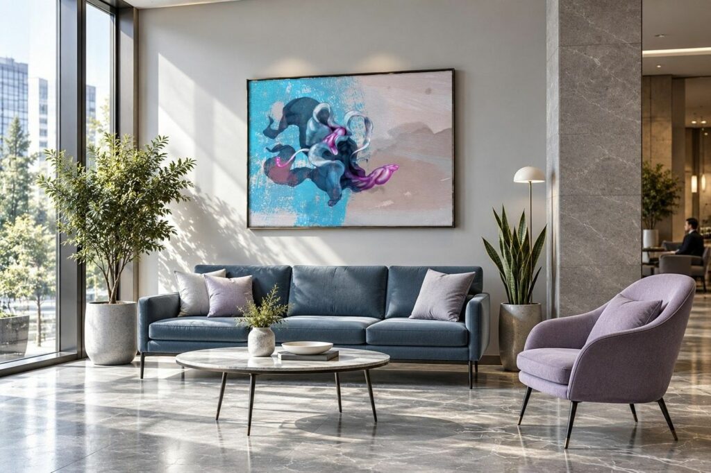 Praca w hotelowym lounge