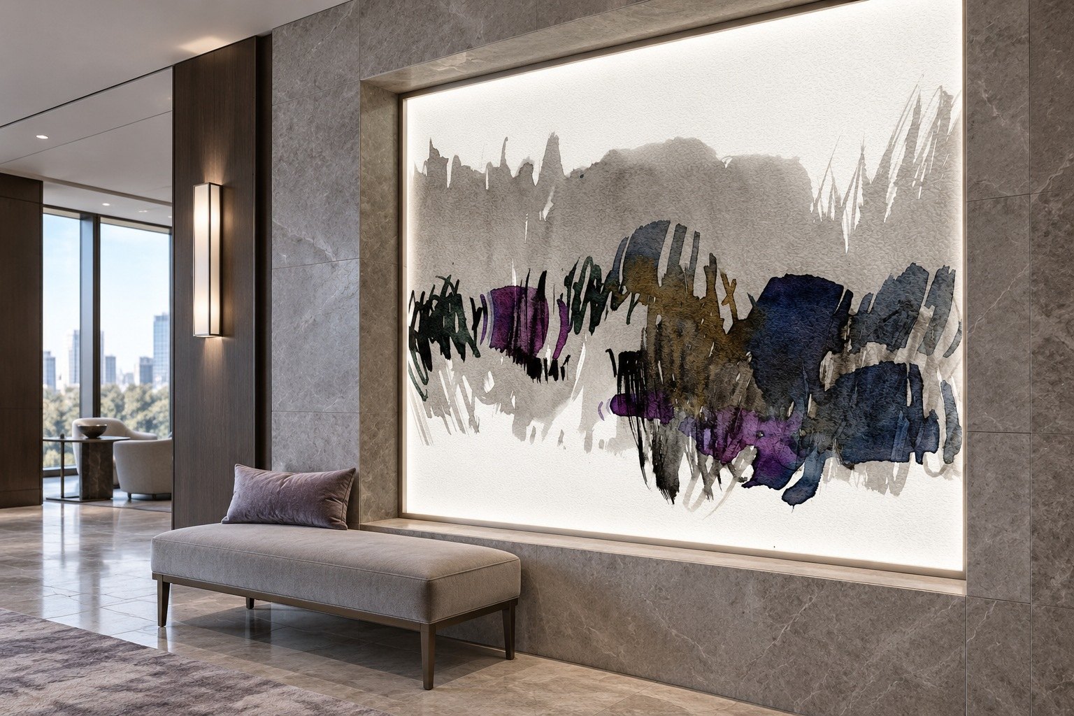 Panel we wnęce hotelowego lobby