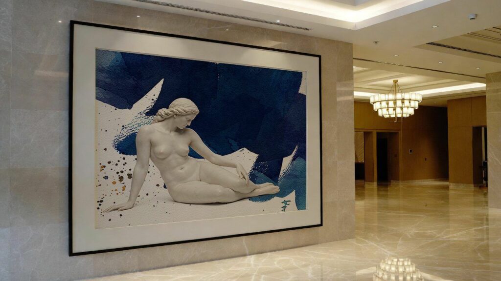 Dobrze mi w wielkim formacie w lobby hotelowym
